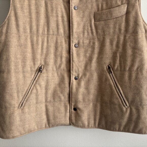 $3500 RARE Qiviuk Quilted Cream/Beige Cashmere Qiviut(Musk Ox Wool) Vest - 44 - Picture 3 of 10